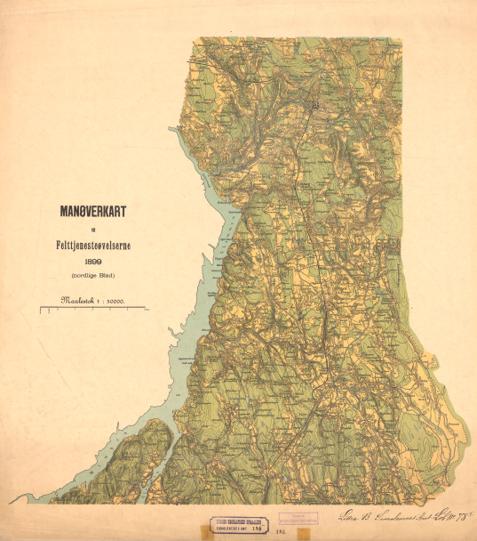 Smålenenes amt nr 145-nord: Manøverkart til Felttjenesteøvelserne i Smaalenene 1899