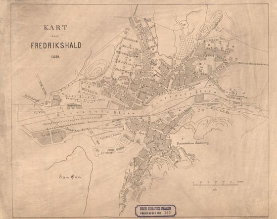 Smålenenes amt nr 149: Kart over Fredrikshald
