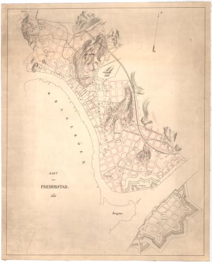 Smålenenes amt nr 152: Kart over Fredrikstad