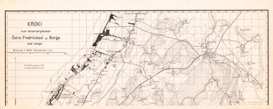 Smålenenes amt nr 188 nord: Kroki over ekserserplassen i østre Fredrikstad og Borge