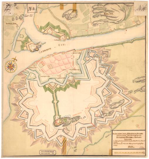 Smålenenes amt nr 44-a: Declineations Carte af Fridrichstad Fæstning