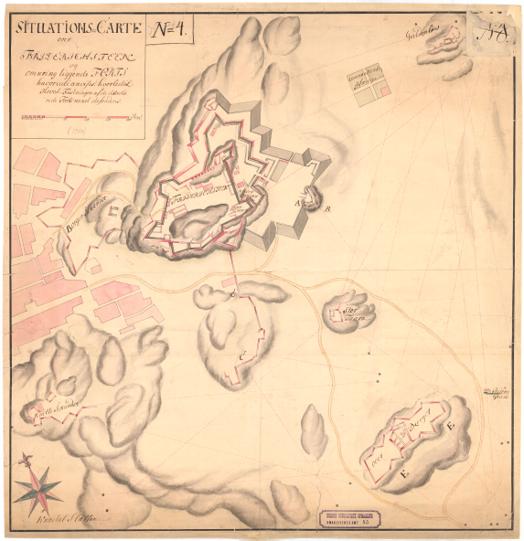 Smålenenes amt nr 45: Situations Carte over Friderichsteen og omkring liggende Forts