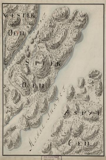 Smålenenes amt nr 88: Kart over Dele af Wester Øen; Spier Øen og Asmal