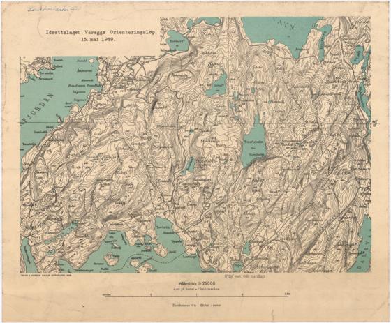 Søndre Bergenhus amt nr 35: Idrettslaget Vareggs Orienteringsløp 15. mai 1949