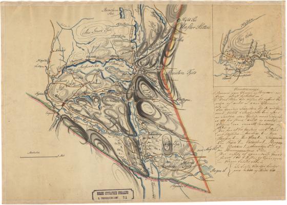 Søndre Trondhjems amt nr 71: Kart over Terrænget mellem Røros, Aursundsjø og den svenske Grænse