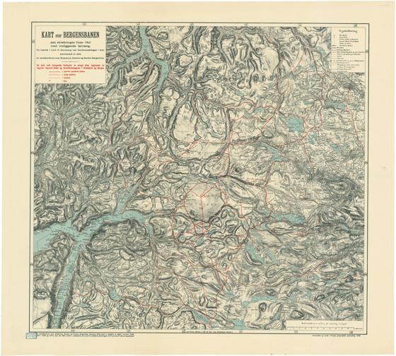 Kart over Bergensbanen