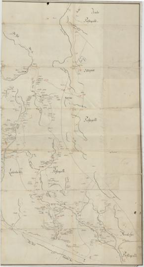 Kartblad 145 øst: Cart over det 2det Westfieldske øwre Tellemarkske Compagnie District; østre del