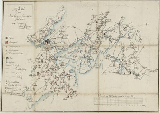 Kartblad 9-1: Vej-Kart over det Ryggiske Compagnie District; versjon 1