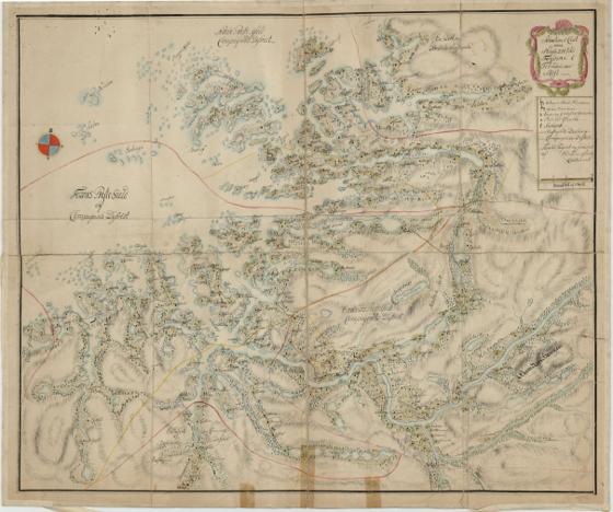Kartblad 91: Situations Carte over Nummedahls Fogderi. Med Nærøeske; Fosnæske og Overhaldske Kartblad : Compagnie Districter
