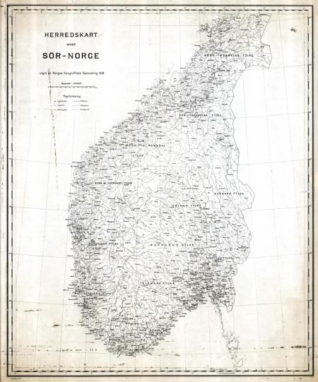 Herredskart over Sør-Norge