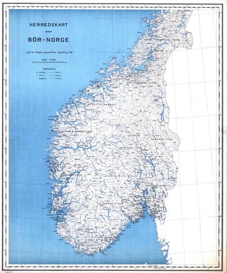 Herredskart over Sør-Norge