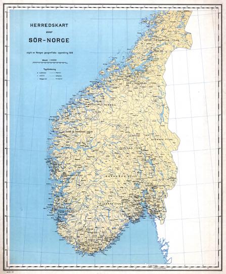 Herredskart over Sør-Norge