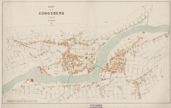 Buskerud amt nr 36: Kart over Kongsberg