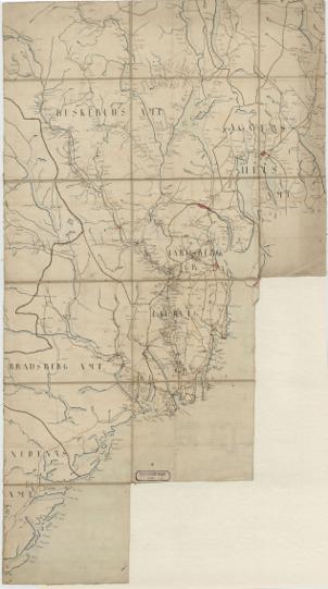 Norge 137: Veikart over en Del av Akershus; Buskerud; Grevskabernes; Bratsberg og Nedenæs Amter