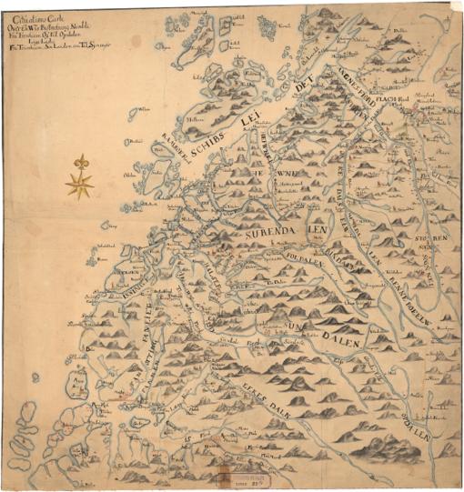 Norge 32d: Cituations Carte over en vis Bestreckning nemblig fra Trundhiem og til Opdalen