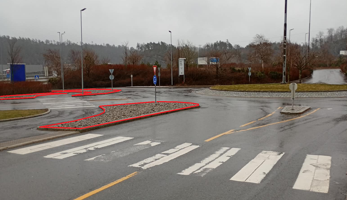 Bilde av arealer som ikke skal registreres som Trafikkøy.