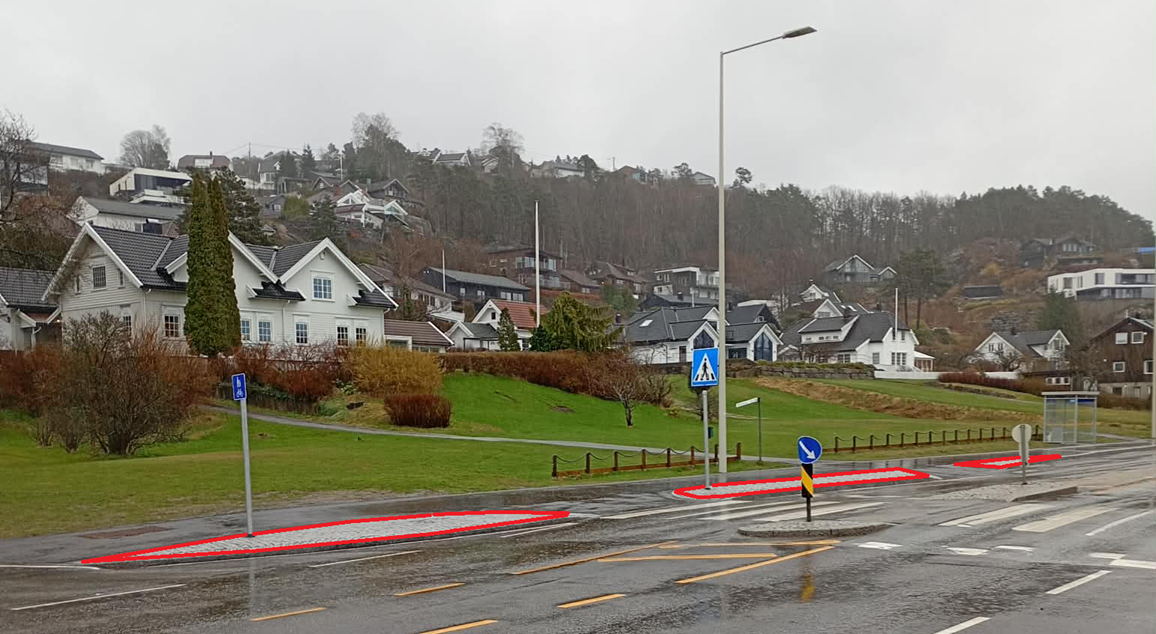 Bilde av arealer som ikke skal registreres som Trafikkøy.